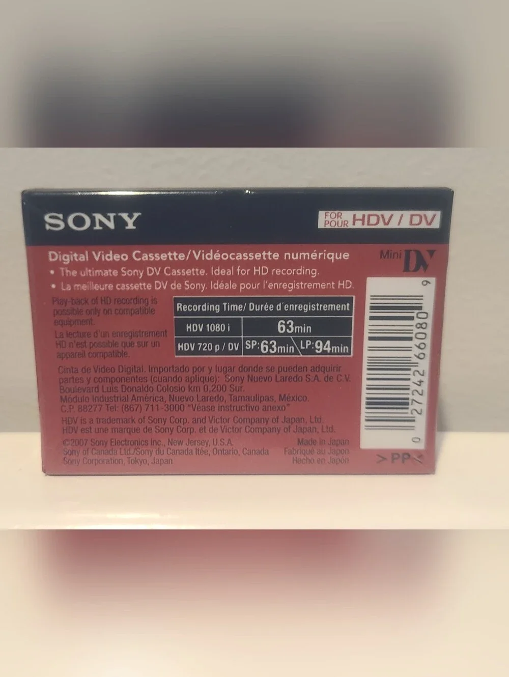 LOT  of 3 SONY Mini DV DVC HD 63 Min. Digital Video Cassette Tapes (New/ Sealed)